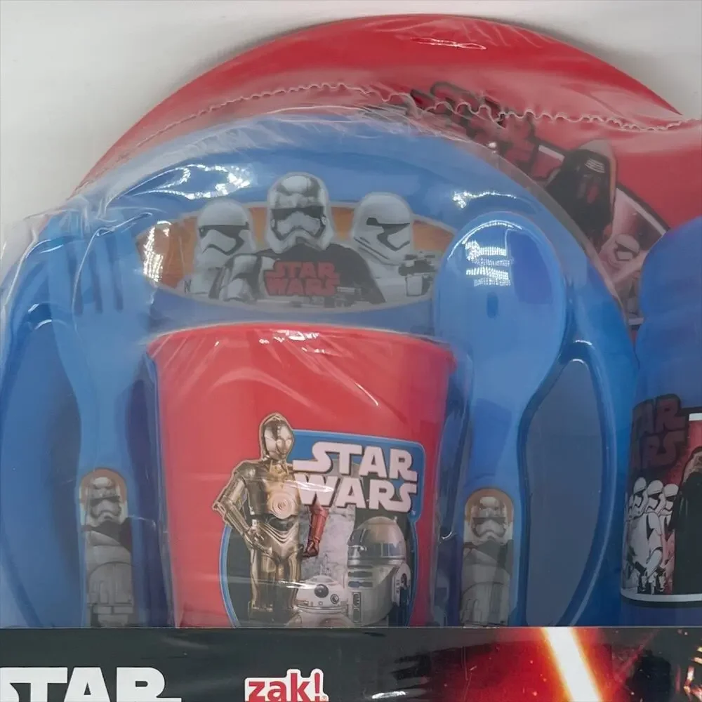 NEW Star Wars Kids Mealtime Dining Set Red and Blue Six 6 Pieces